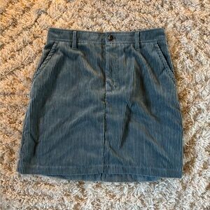 Blue Gray Corduroy Skirt Banana Republic